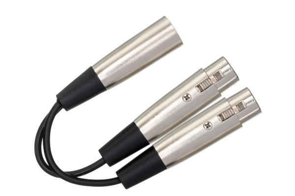 Hosa YXF-101.5 Y Cable XLR Male to Dual XLR Female 1.5 foot