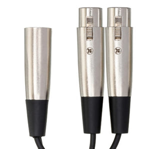 Hosa YXF-101.5 Y Cable XLR Male to Dual XLR Female 1.5 foot