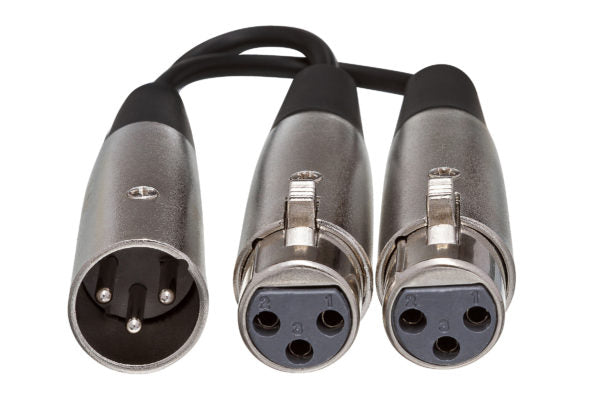 Hosa YXF-101.5 Y Cable XLR Male to Dual XLR Female 1.5 foot