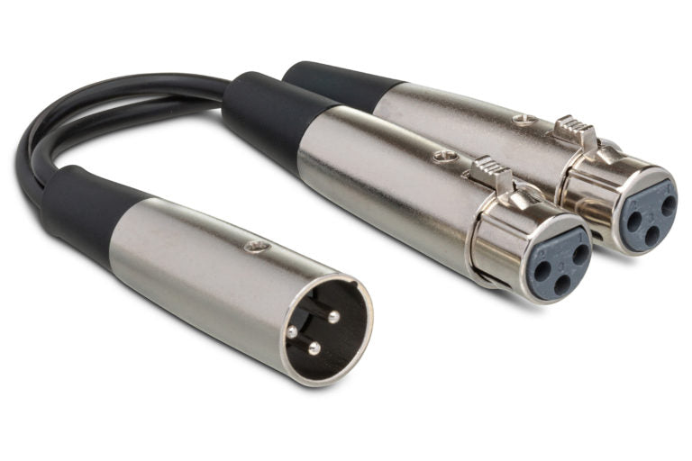 Hosa YXF-101.5 Y Cable XLR Male to Dual XLR Female 1.5 foot