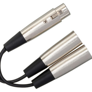 Hosa YXM-121 Y Cable XLR Female to Dual XLR Male 6 inch