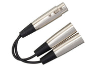 Thumbnail for Hosa YXM-121 Y Cable XLR Female to Dual XLR Male 6 inch