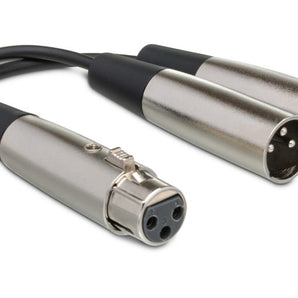 Hosa YXM-121 Y Cable XLR Female to Dual XLR Male 6 inch