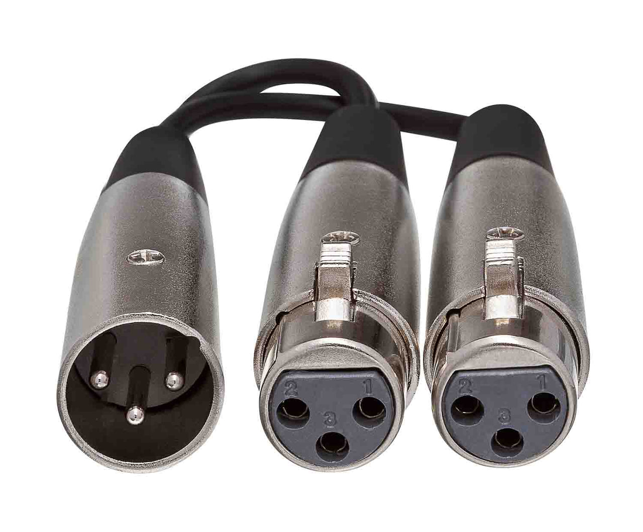 Hosa YXF-101.5, XLR Male to Dual XLR Female Y Cable - 18 Inches