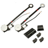 Electric power window conversion kit components including regulators and switches for 2-door vehicles.