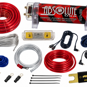 Absolute KITCAP0GARD 0 Gauge Amplifier Installation Kit & 4 Farad Digital Capacitor Package