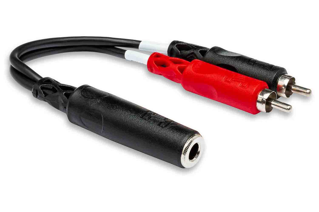 Hosa YPR-257 Stereo Breakout Cable, 1/4 in TRSF to Dual RCA