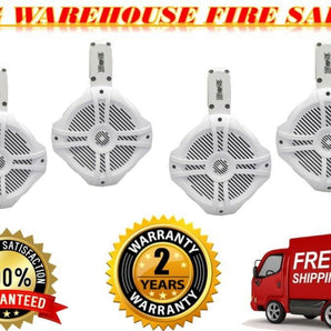 2 Pair Absolute MPS65W Marine RV 6.5" 200W RMS Wake Tower POD Enclosure Speaker