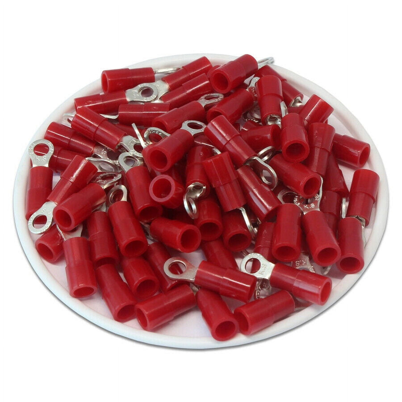 E-RR8-100 22/18-Gauge #8 Economy Vinyl Ring Terminals