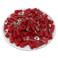 Thumbnail for E-RR8-100 22/18-Gauge #8 Economy Vinyl Ring Terminals