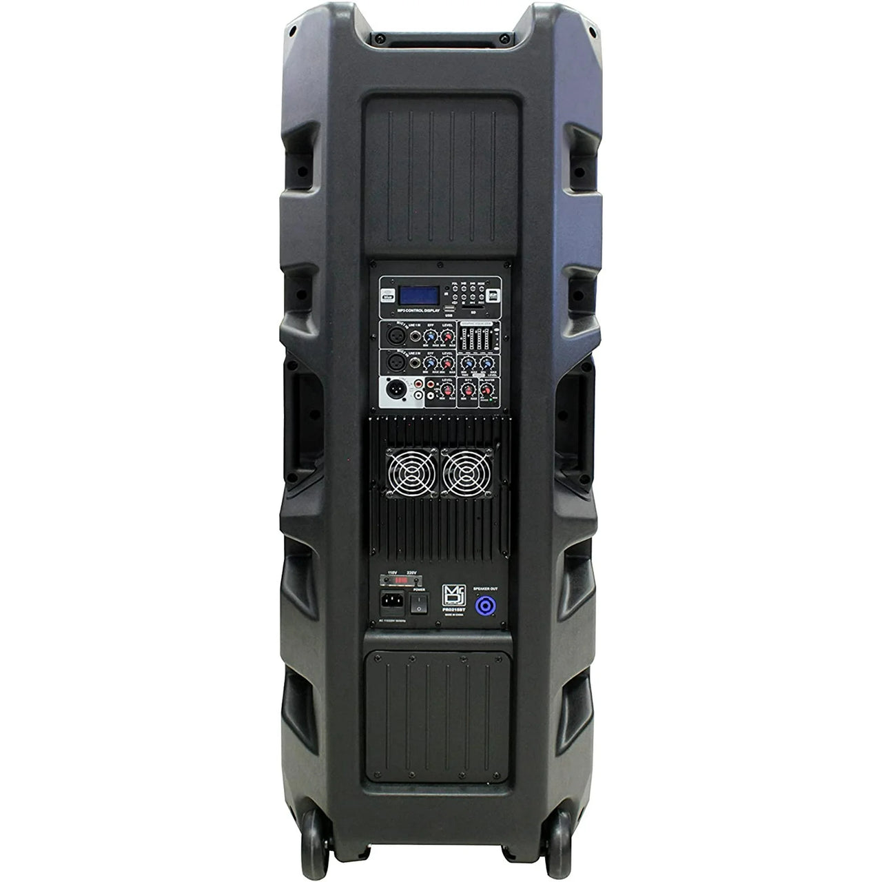 2 MR DJ PRO215BT Professional Dual 15" Full Range Powered Speaker 2" Display