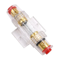 Thumbnail for 10 PACK AGU FUSE HOLDER 4 6 8 10 GAUGE IN LINE GLASS FUSES AWG WIRE GOLD