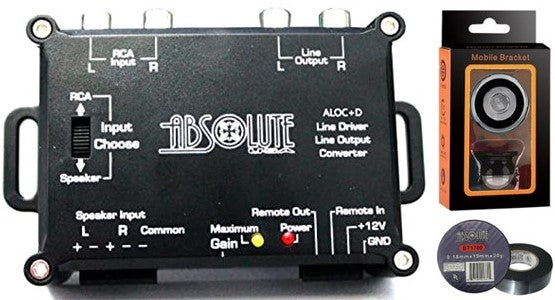 Absolute ALOC+D Line Driver/Line Output Hi to Low RCA Converter Built In Remote Turn On Output Bundle