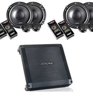 Alpine BBX-T600 2 Channel Car Audio Amplifier & 2 300W 6-1/2" Component Speakers