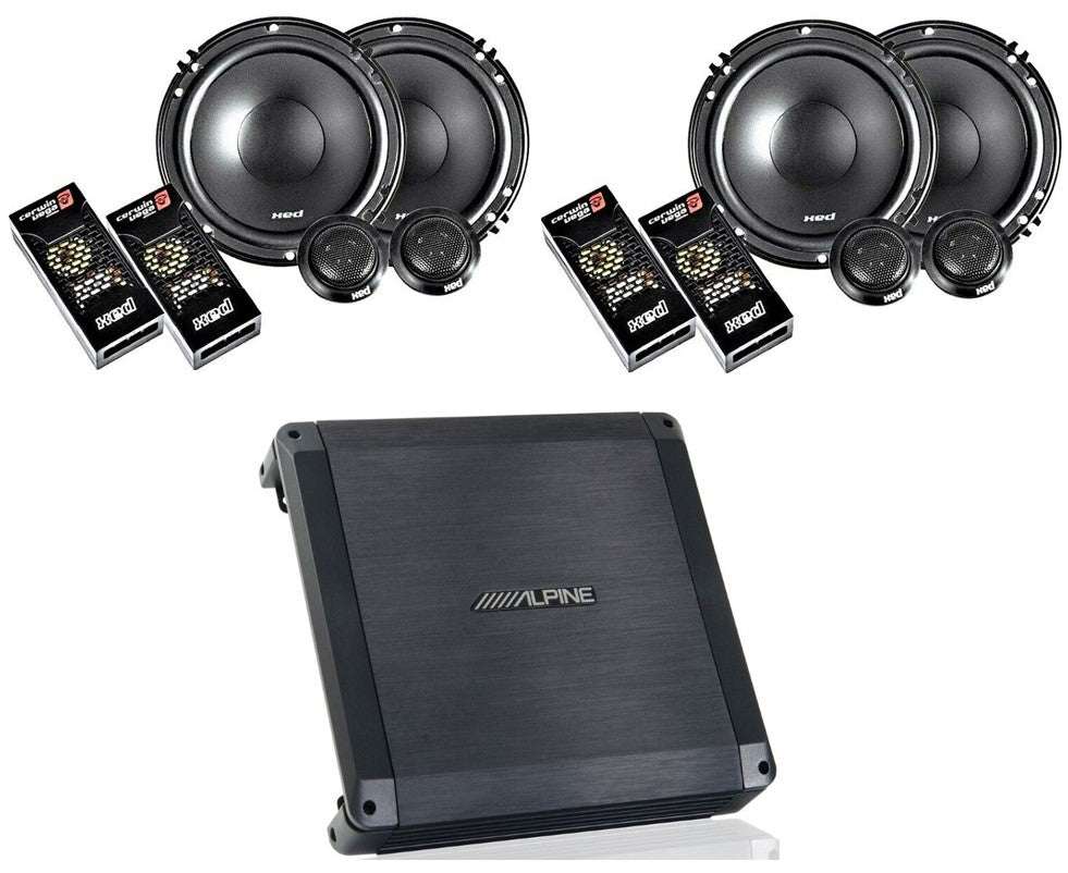 Alpine BBX-T600 2 Channel Car Audio Amplifier & 2 300W 6-1/2" Component Speakers