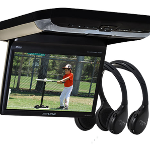 Alpine PKG-RSE3DVD 10.2" overhead video monitor with a built-in DVD player