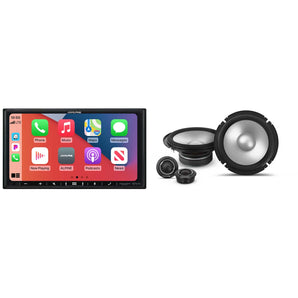 Alpine iLX-407+S2-S65C+TW500+BT1700 7-Inch Multimedia Receiver Apple Carplay and Android Auto &1 Pair Type S 6.5" Component Speakers + Accessory Bundle