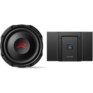 Alpine HDA-V90+RS-W10D4 Status Hi-Res 5-Channel Amplifier & 10-inch R-Series Shallow Subwoofer with Dual 4-Ohm Bundle