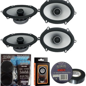 2 Pairs Alpine S2-S68 5x7 (6x8) Speaker 2-Way Coaxial Speakers Bundle