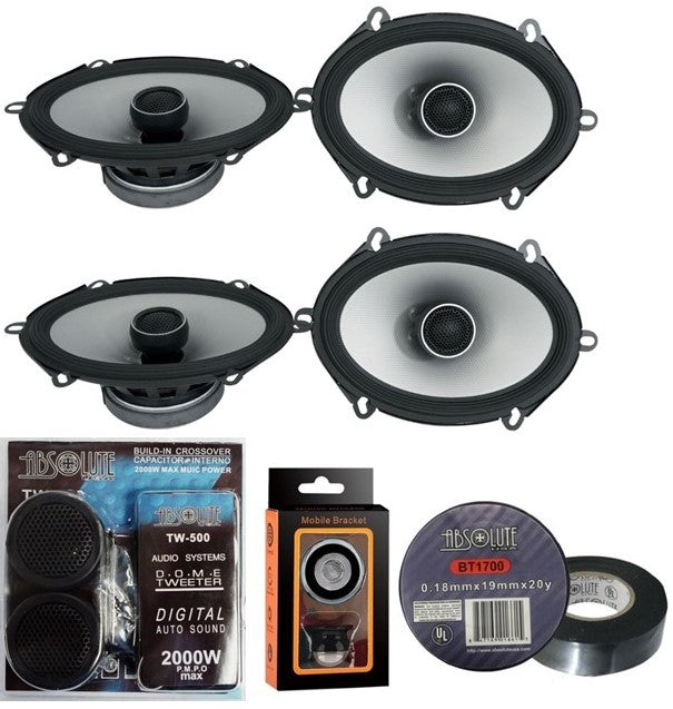 2 Pairs Alpine S2-S68 5x7 (6x8) Speaker 2-Way Coaxial Speakers Bundle