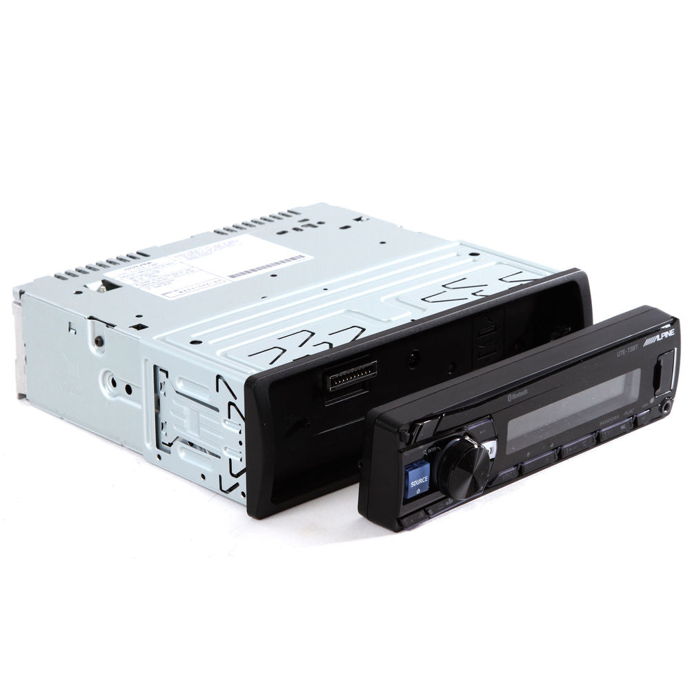 Alpine UTE-73BT In-Dash Digital Media Receiver Bluetooth & 2 Pair S2-S65C 6.5" Component Speakers & KIT10 Installation AMP Kit