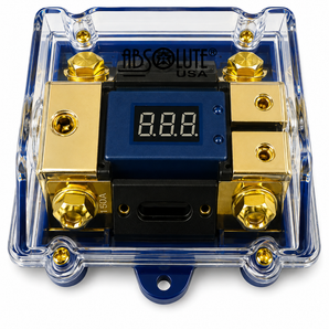 Absolute AND-600 Digital ANL Fuse Holder LED Voltmeter Display 0/4 Gauge Power Distribution Block Includes (2) 150A ANL Fuse