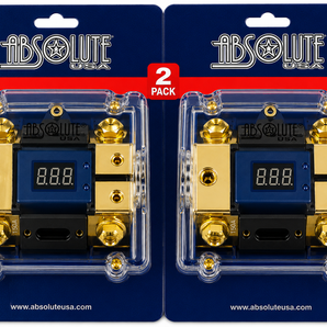 2 Absolute AND-600 Digital ANL Fuse Holder LED Voltmeter Display 0/4 Gauge Power Distribution Block Includes (2) 150A ANL Fuse