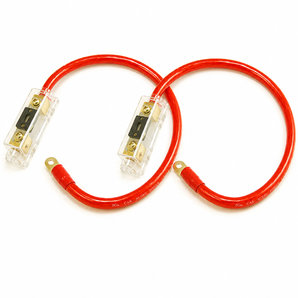 2 200 AMP ANL Gold Terminal Fuse Holder Battery Installation Kit 0 Gauge 1 Feet Red
