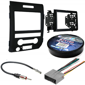 Car Stereo Installation Kit Compatible Fit Ford F150 2009 – 2012 In-Dash Mounting Kit Antenna, and Harness for Double Din Radio Receivers