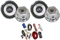 Thumbnail for 2 Absolute Axis AX1000 10-Inch 1000W Power Subwoofer & 4 Gauge Amp Kit