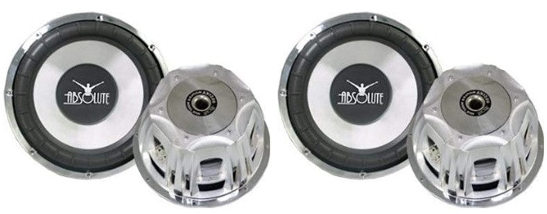 2 Absolute Axis AX1000 10-Inch 1000 Watts Dual 4-Ohm Power Subwoofer