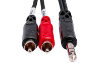 Thumbnail for Hosa TRS-202 Insert Cable, 1/4 in TRS to Dual RCA – 6 Feet