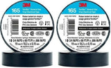 3M Temflex 165 vinyl electrical tape roll, 3/4 in x 60 ft, black insulated tape for general use.