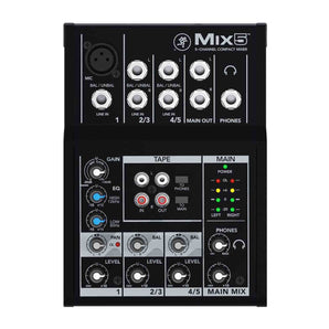 Mackie Mix5 5-Channel Compact Mixer With 2 Stereo 1/4" Line Inputs
