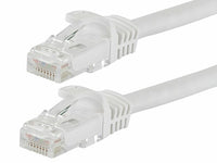 Thumbnail for 2 Cat6a Ethernet Network Patch Cable RJ45 23AWG 600Mh Solid Copper Wire 3' White