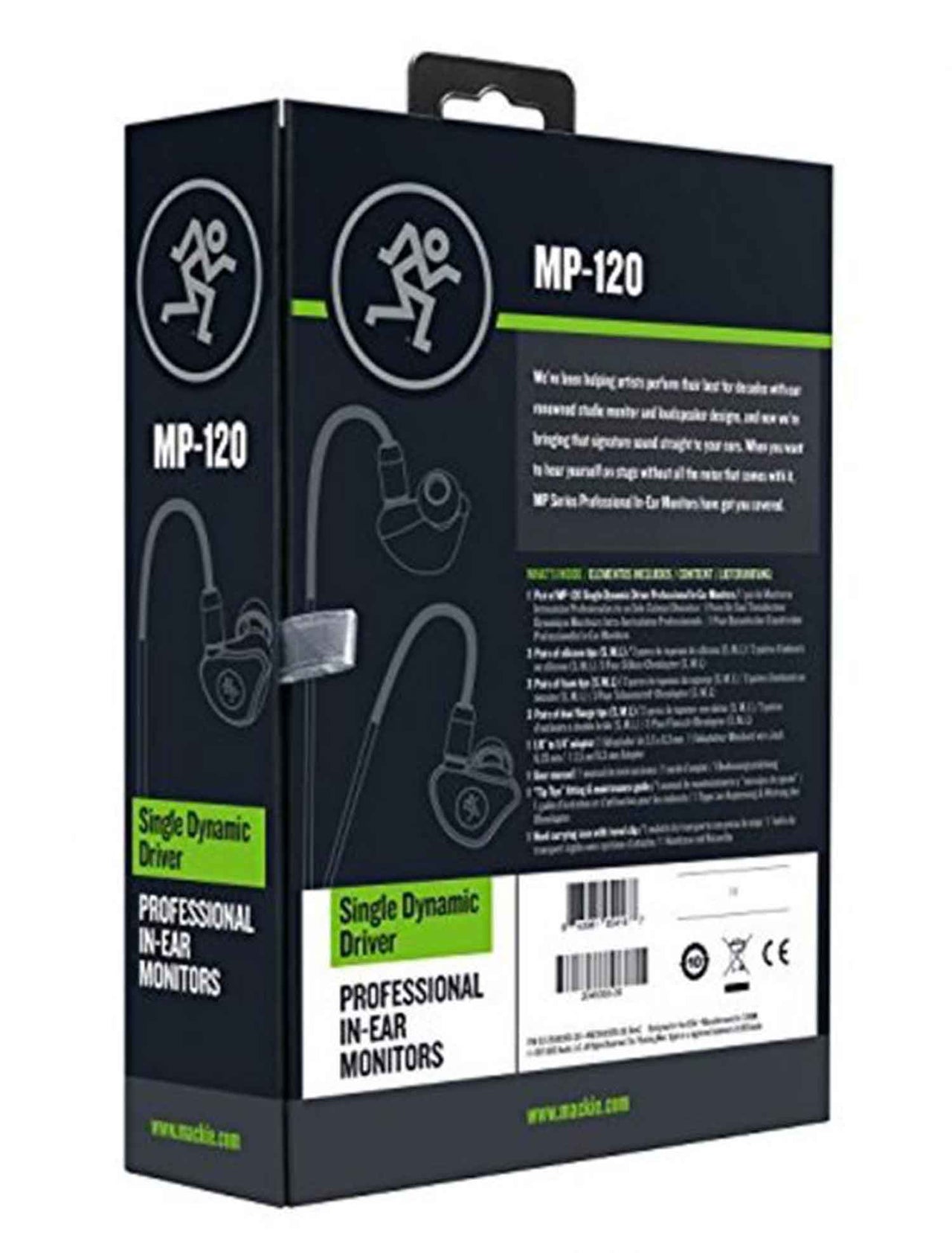 Mackie MP-120, Single Dynamic Driver Professional In-Ear Monitors