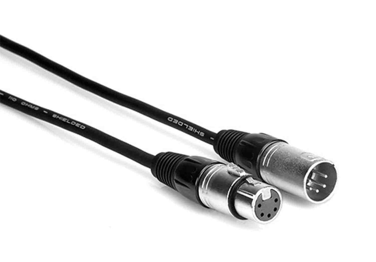 Hosa DMX-550, 5-Pin, 2-Conductor XLR5M to XLR5F DMX512 Cable, 50 feet