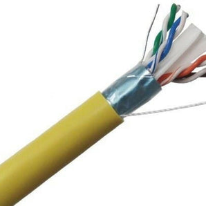 AT Cat6 Ethernet Cable 23AWG 600Mhz UL Bare Solid Copper Wire UTP 500' Yellow