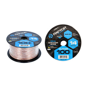 Raptor RSW14-100 Speaker Wire 14GA CLEAR CCA 100FT - Vice Series
