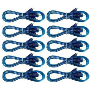 Absolute 10 Pack 17 Feet 2 CH RCA Interconnect Cable Wire for Marine, Car Amplifier Stereo or Home Audio