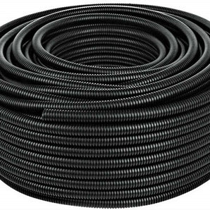 American Terminal 100 feet 3/8" split wire loom conduit polyethylene tubing black color sleeve tube