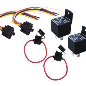 Absolute USA 2 In-line ATC Fuse Holder, 2 Relay RLS125 12 VCD Automotive Relay SPDT 30/40A and 2 SRS105 12 VDC 5-Pin Relay Socket