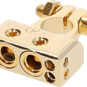 American Terminal ABTG300P 0/2/4/6/8 AWG Gold Single Positive Power Battery Terminal Connectors