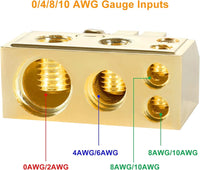 Thumbnail for American Terminal ABTG300P 0/2/4/6/8 AWG Gold Single Positive Power Battery Terminal Connectors