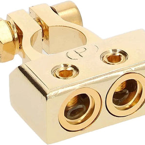 American Terminal ABTG300P 0/2/4/6/8 AWG Gold Single Positive Power Battery Terminal Connectors