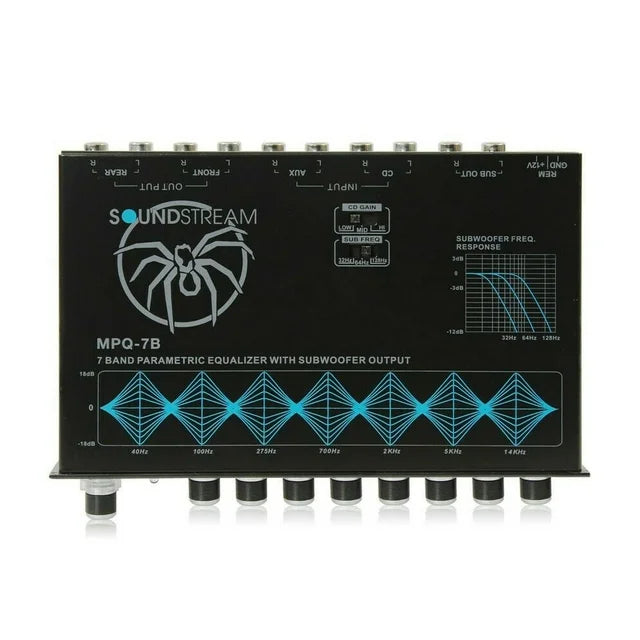 Soundstream MPQ-7B 7-Band Parametric Equalizer w/ Independent Subwoofer Level Control