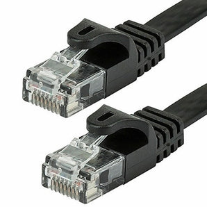 Cat6a Ethernet Network Patch Cable RJ45 23AWG 600Mhz Solid Copper Wire 3' Black