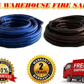AT 50 Feet 0 Gague Blue & Black Power + Ground Wire Cable 1/0 Gauge Car Audio