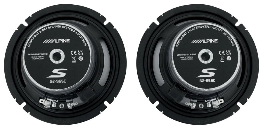 Alpine S2-S65C 6.5" 2 Way Component + S2-S65 6.5" 2 Way Coaxial Car Speakers