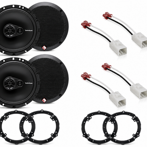 Rockford Fosgate R165X3 6.5" Front/Rear Speakers + Harness + Adapter Fit 98-13 VW Jetta